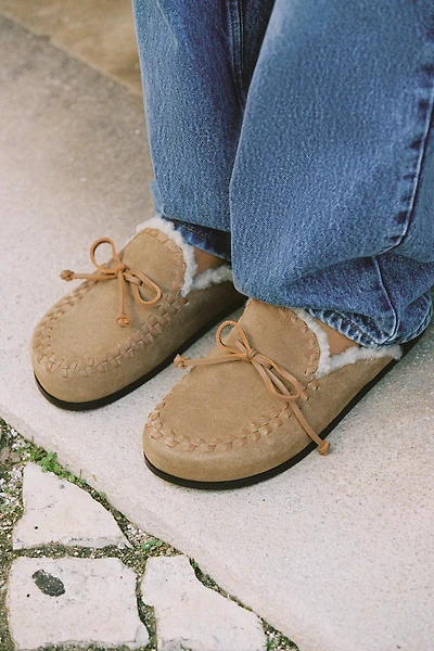 SABOTS EN CUIR EFFET MOUTON