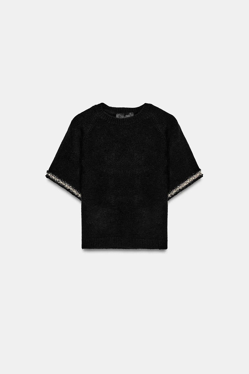 PULL EN MAILLE AVEC PERLES