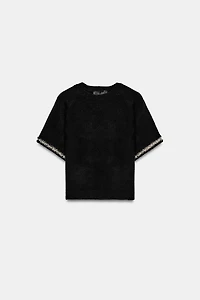PULL EN MAILLE AVEC PERLES