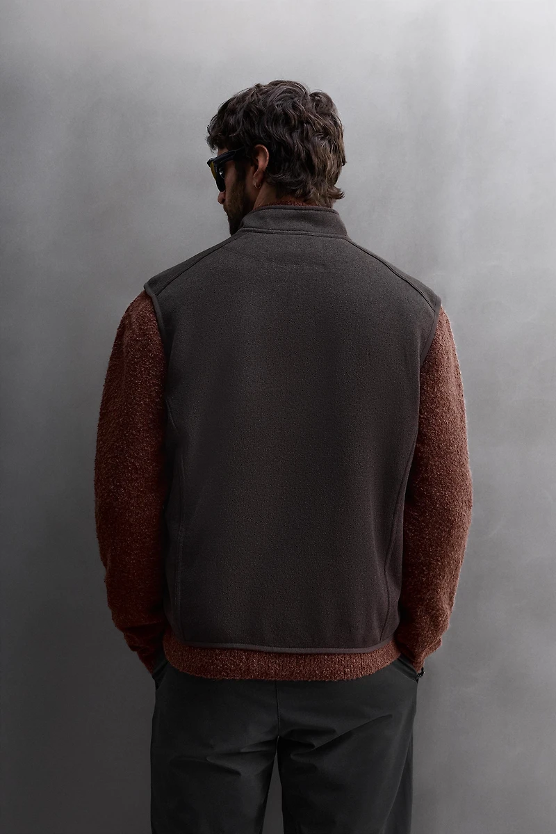 COMBINATION FLEECE KNIT VEST