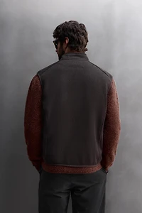 COMBINATION FLEECE KNIT VEST