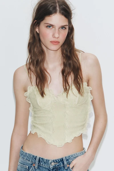 LACE COMBINATION CORSET TOP