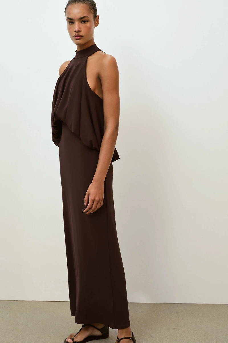 BALLOON HALTER DRESS