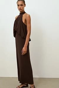 BALLOON HALTER DRESS