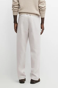 Pantalon à taille élastique 100 % lin