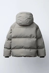 WATER REPELLENT PUFFER COAT WITH ZIPPERS