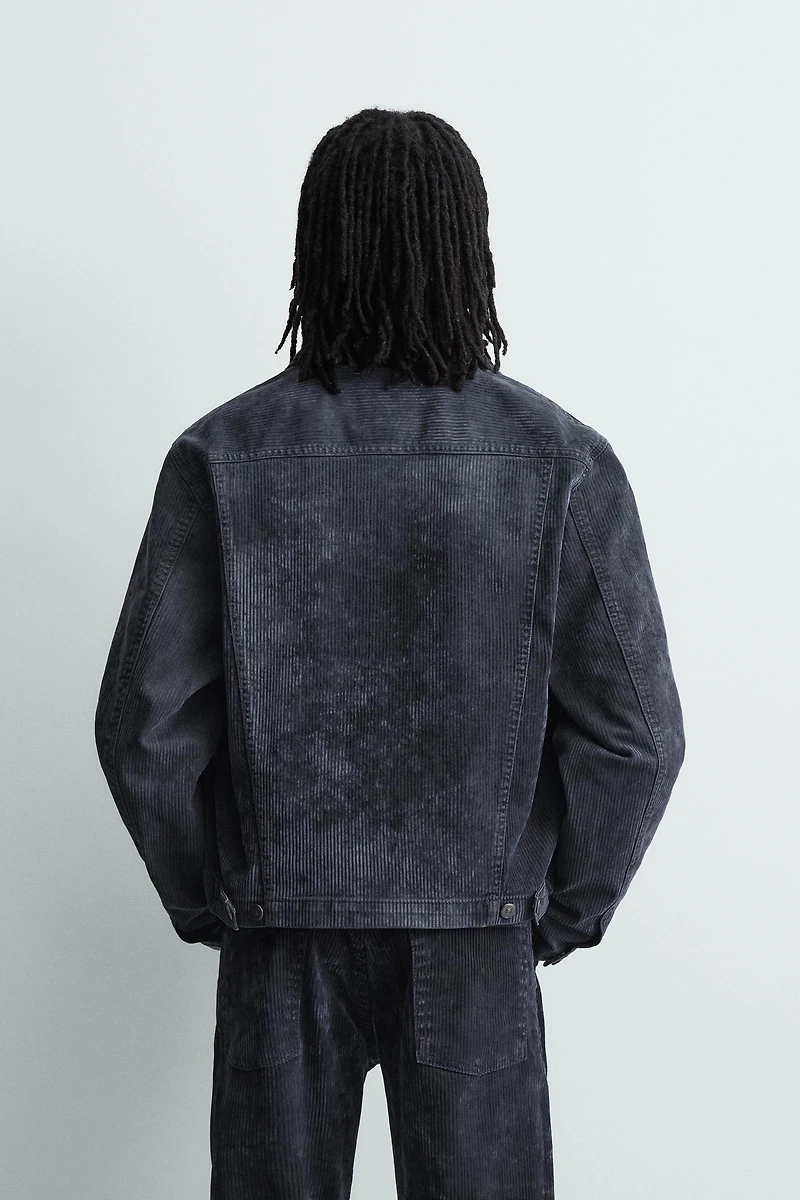 VESTE COURTE EN VELOURS CÔTELÉ