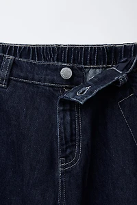 WIDE LEG CUFFED JEANS