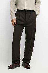 100% wool relaxed fit pants