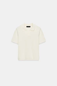 POLO EN MAILLE DENTELLE CONTRASTE