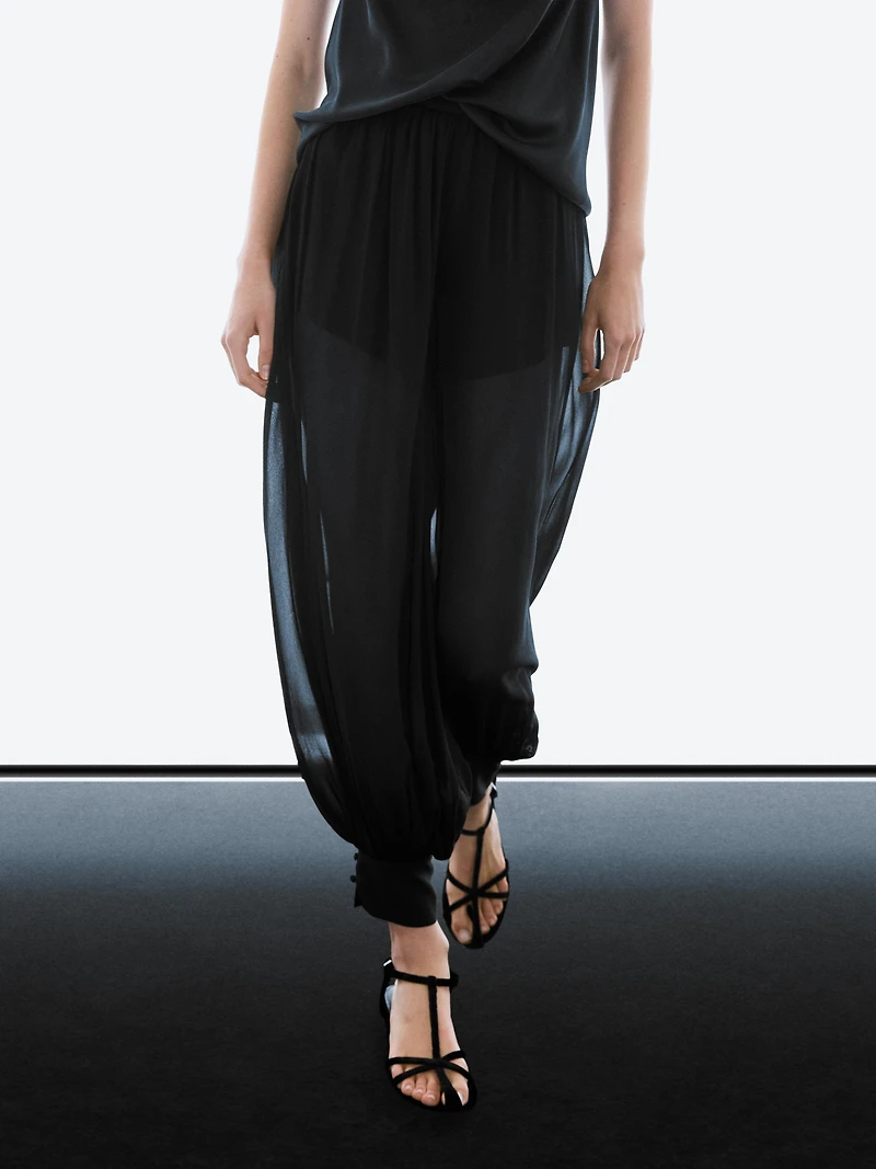 Sarouel trousers with button details