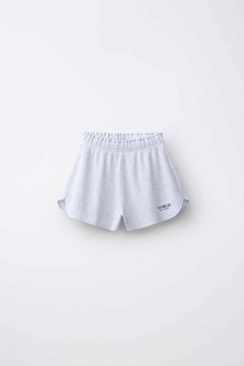 WAFFLE TEXT SHORTS