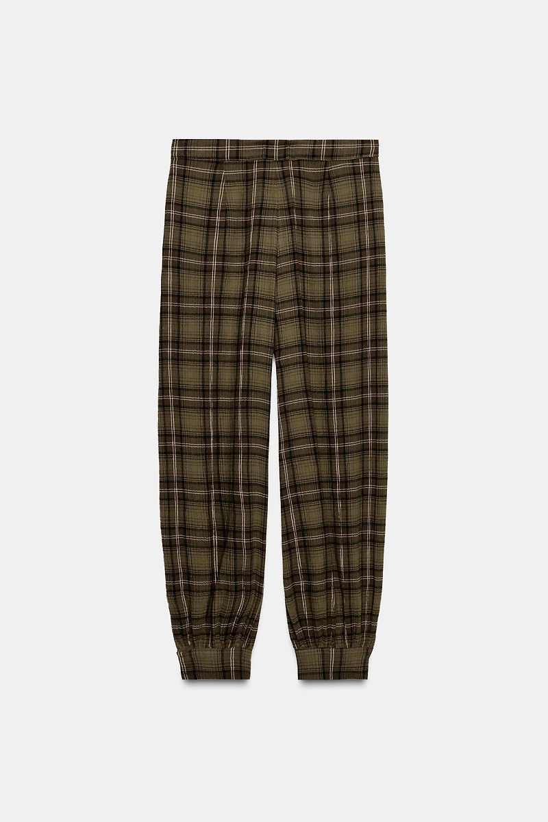 PLAID BALLOON PANTS