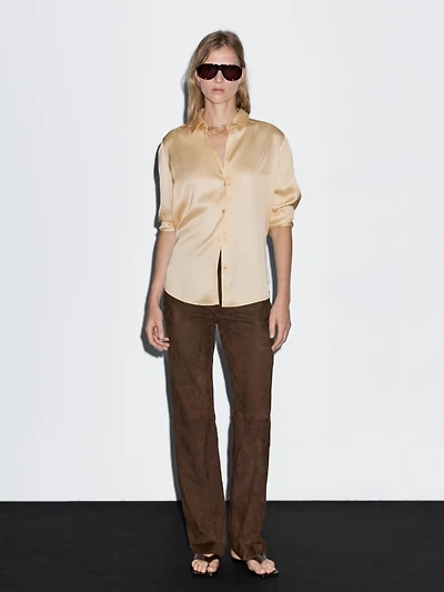 Flowing satin shirt