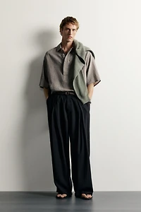 RELAXED-FIT LINEN-COTTON POLO SHIRT