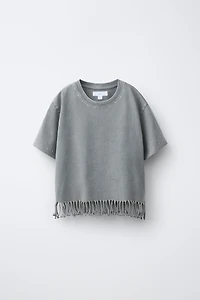 FRINGE AND STUDS T-SHIRT