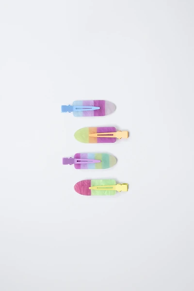 FOUR-PACK OF MULTI-COLORED BARRETTES