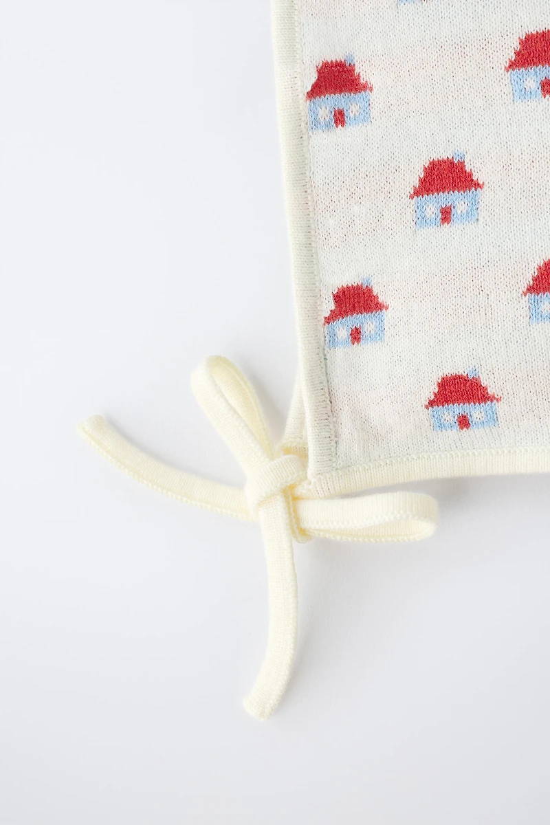 HOUSE JACQUARD KNIT BONNET
