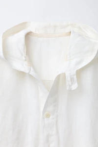100% LINEN HOODED OVERSHIRT