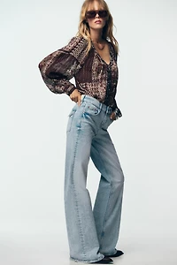 BLOUSE FANTAISIE IMPRIMÉE FIL MÉTALLISÉ