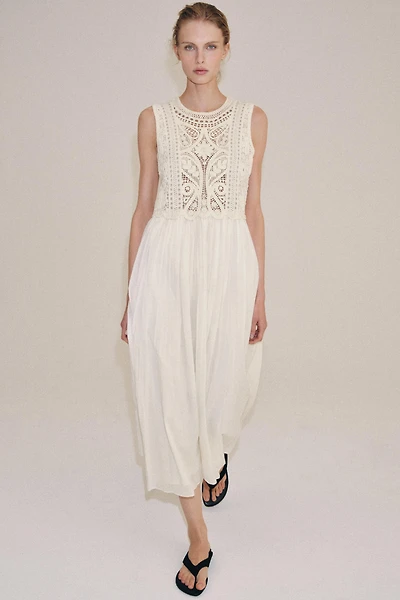 ZW COLLECTION EMBROIDERED MIDI DRESS