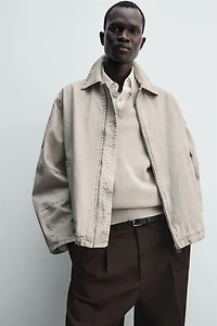 BLOUSON COUPE BOXY EFFET DÉLAVÉ