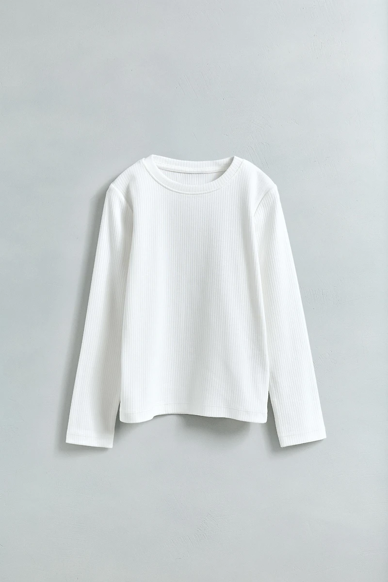 PLAIN RIBBED T-SHIRT