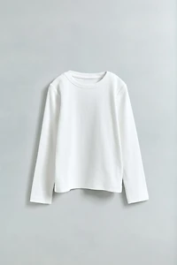 PLAIN RIBBED T-SHIRT