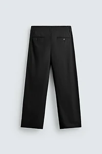 COTTON - VISCOSE PLEATED PANTS