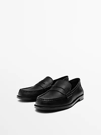 Tumbled leather loafers