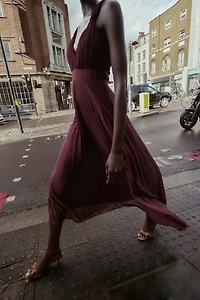 PLEATED MIDI DRESS