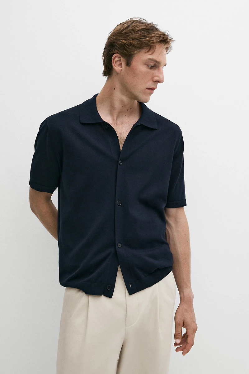 Cardigan en maille à manches courtes et boutons