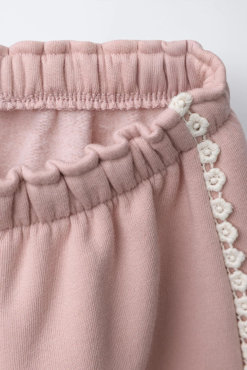 PANTALON DE JOGGING EN DENTELLE À FLEURS