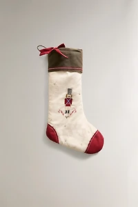 EMBROIDERED STOCKING CHRISTMAS DECORATION