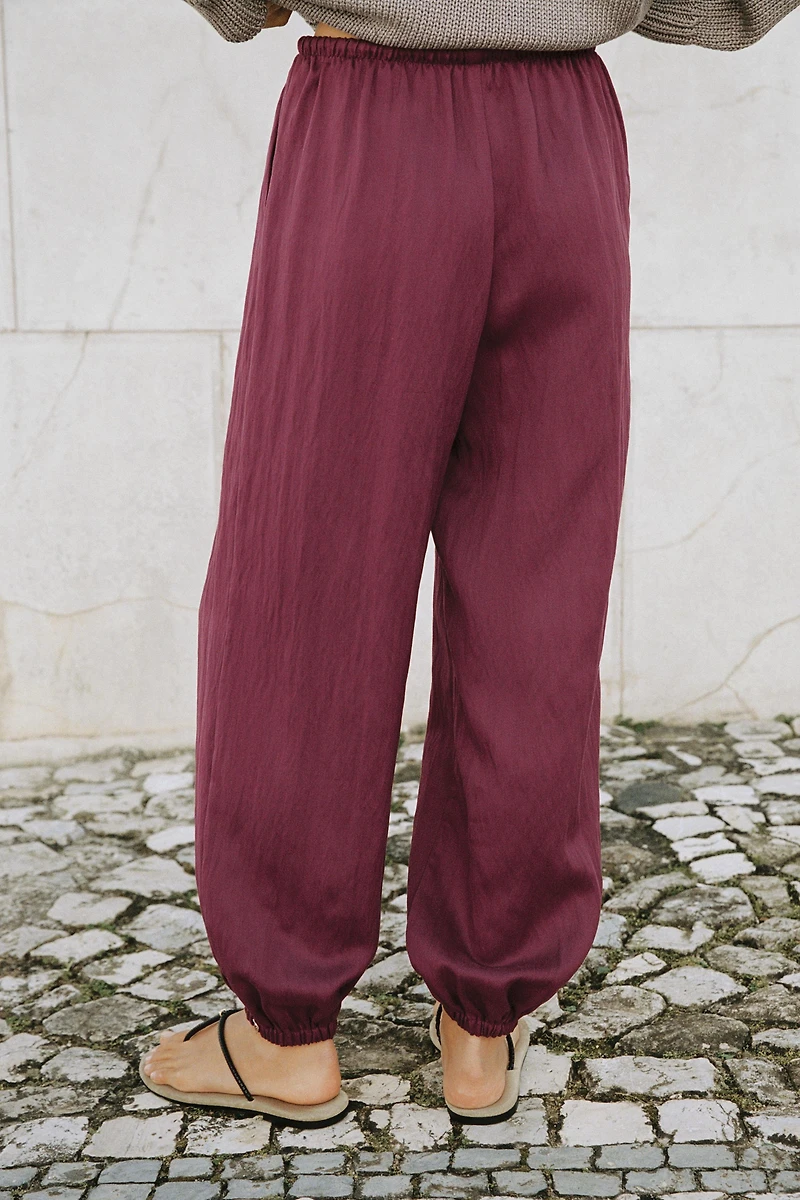 PANTALON BOUFFANT À TAILLE ÉLASTIQUE