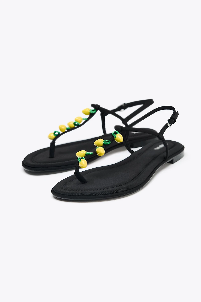 BEADED STRAP SANDALS