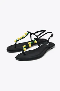 BEADED STRAP SANDALS