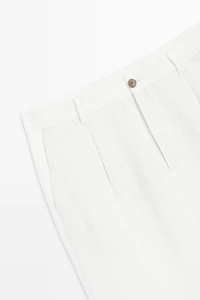 100% linen pants with dart detail