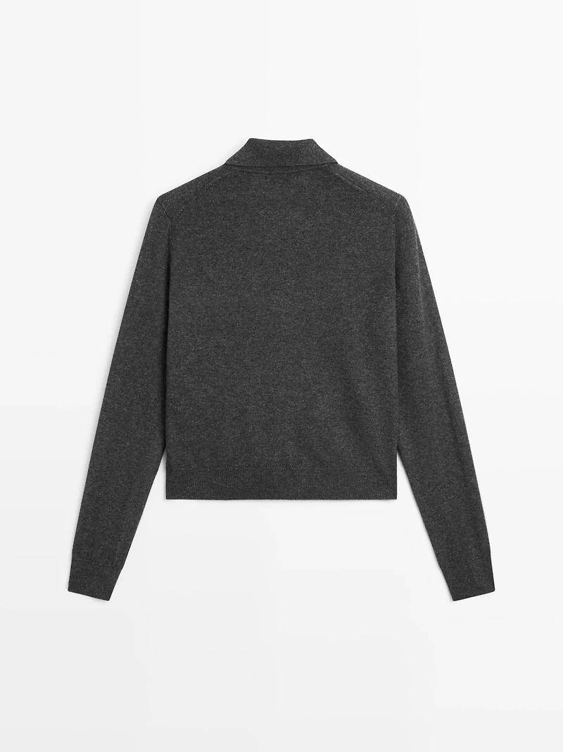 Cardigan avec poches en laine mélangée