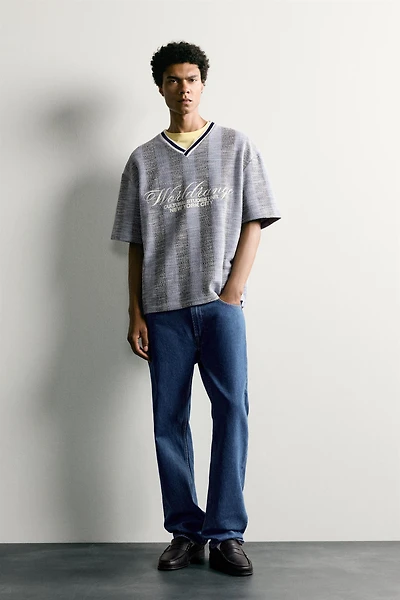 SWEAT JACQUARD BRODÉ FOOTBALL RÉTRO