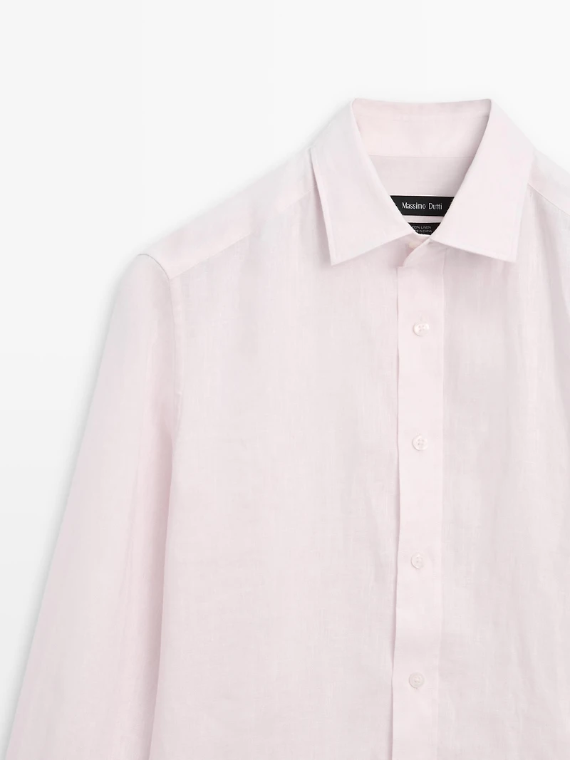 100% linen slim fit shirt