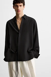 CHEMISE VISCOE - LIN À LACETS