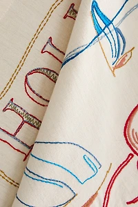EMBROIDERED HOLIDAY KITCHEN TOWEL