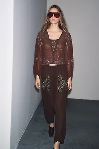 GEORGETTE BEADED EMBROIDERED BLOUSE