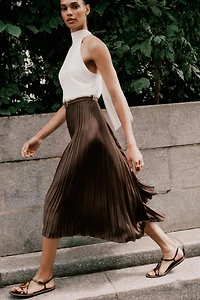 ROBE MIDI COMBINÉE PLISSÉE