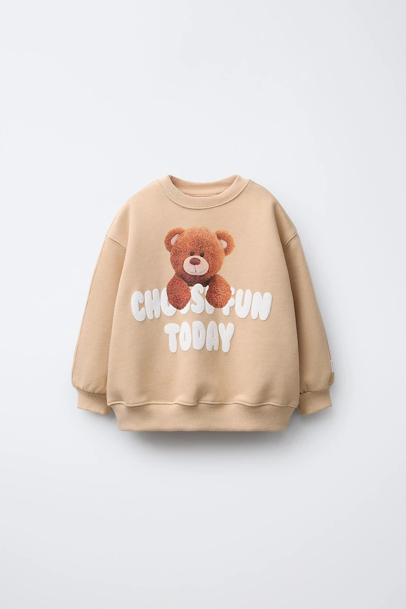 BEAR PRINT SWEATSHIRT