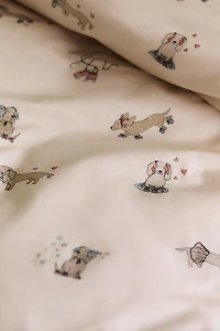HOUSSE DE COUETTE ENFANT CHIEN PATINEUR