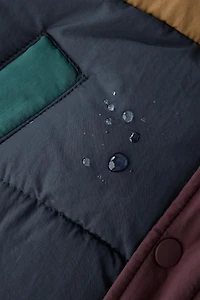 MANTEAU MATELASSÉ POLAIRE COLOR BLOCK DÉPERLANT