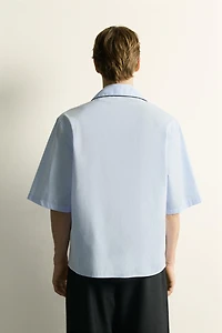CONTRASTING PIPING RELAXED FIT SHIRT