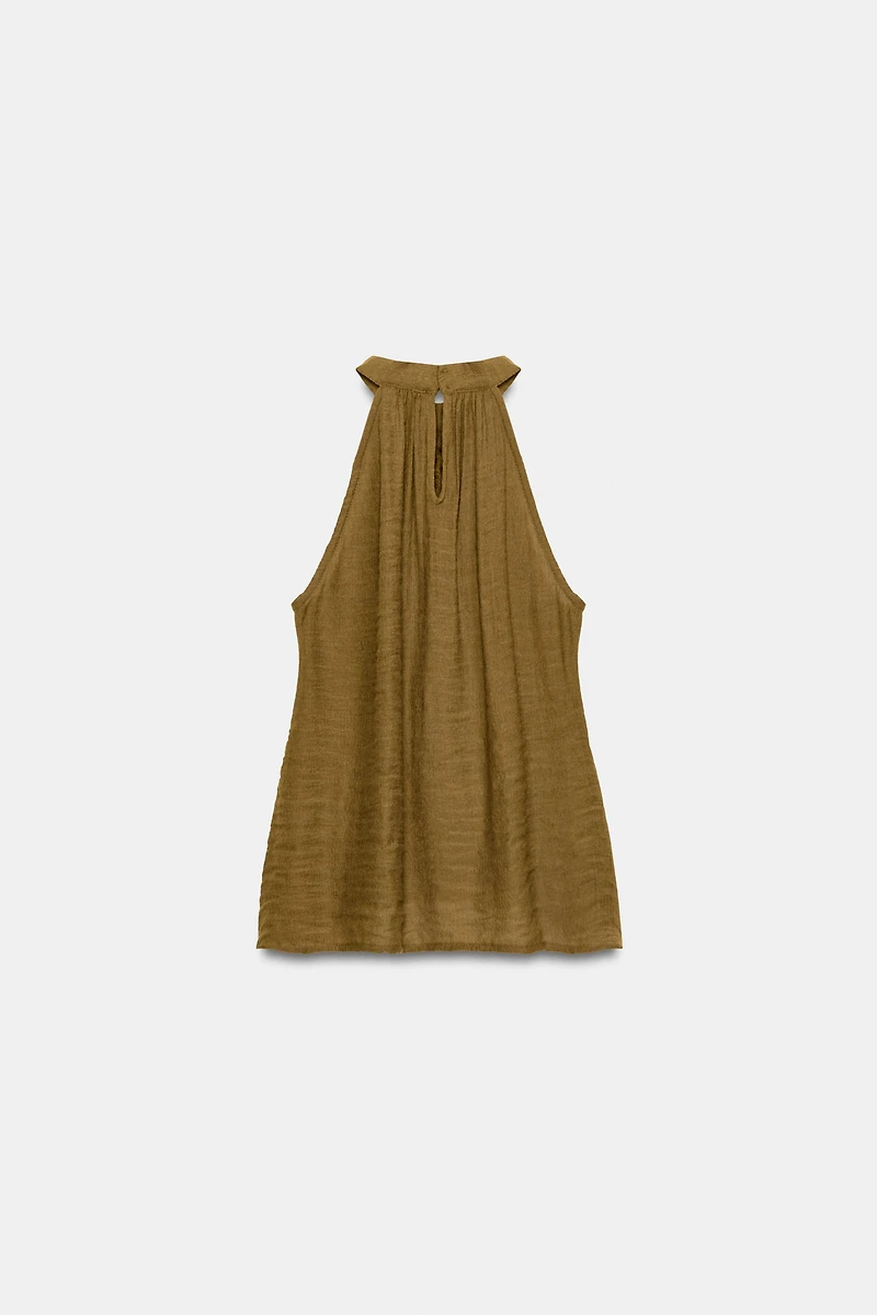 RUCHED HALTER TOP